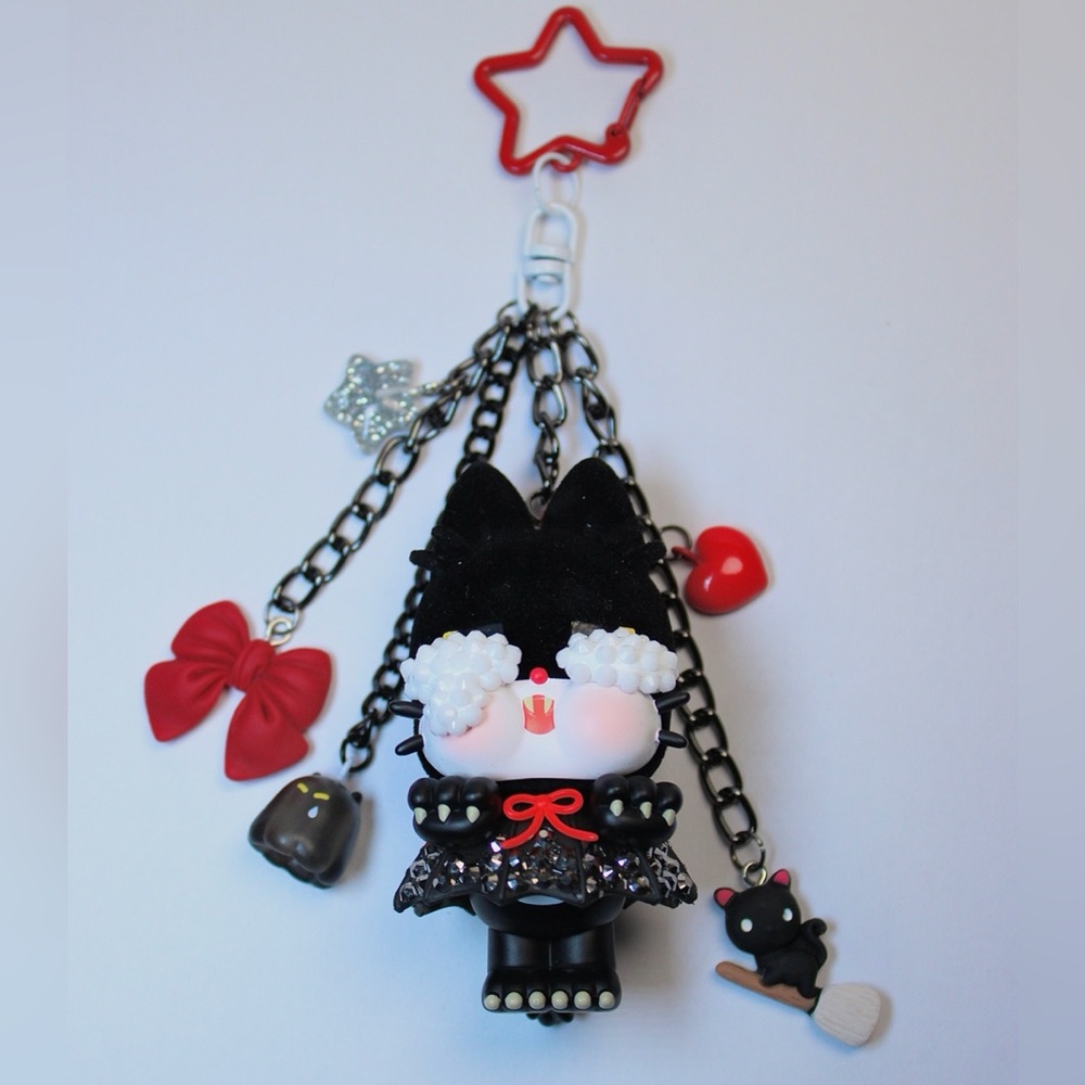 Cry Baby Monster Tears Bag Charm / Keychain - Spooky Kitty